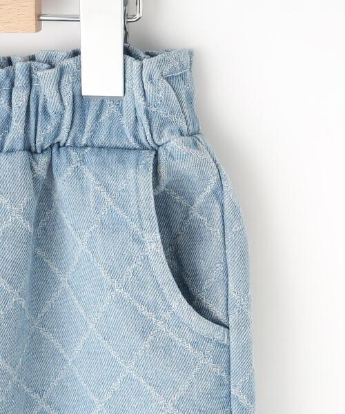 SHOO・LA・RUE（シューラルー）の「【110-140cm】格子ジャカードデニムショートパンツ（デニムパンツ・キッズ・ブルー系その他/サックスブルー・11/12/13/14）」の6枚目の写真
