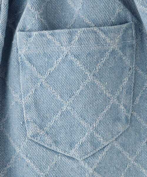 SHOO・LA・RUE（シューラルー）の「【110-140cm】格子ジャカードデニムショートパンツ（デニムパンツ・キッズ・ブルー系その他/サックスブルー・11/12/13/14）」の9枚目の写真