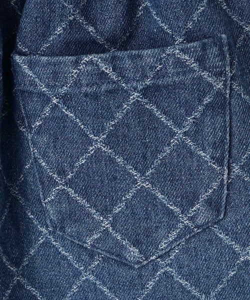 SHOO・LA・RUE（シューラルー）の「【110-140cm】格子ジャカードデニムショートパンツ（デニムパンツ・キッズ・ブルー系その他/サックスブルー・11/12/13/14）」の10枚目の写真