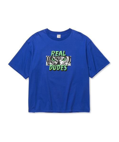 CALEE（キャリー）の「DROP SHOULDER "REAL DUDES" TEE（Tシャツ/カットソー・メンズ・ブラック/ホワイト/ブルー・MEDIUM/LARGE/X-LARGE/SMALL）」の6枚目の写真