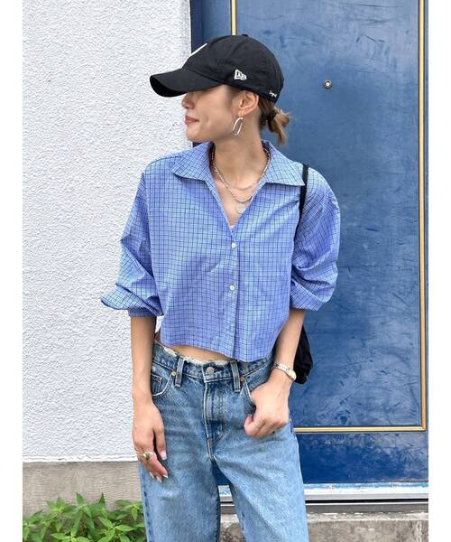 Ungrid(アングリッド)の「2Wayデザインシャツ(シャツ/ブラウス・レディース・その他1/グリーン系その他/ブルー/オフホワイト・FREE)」の4枚目の写真