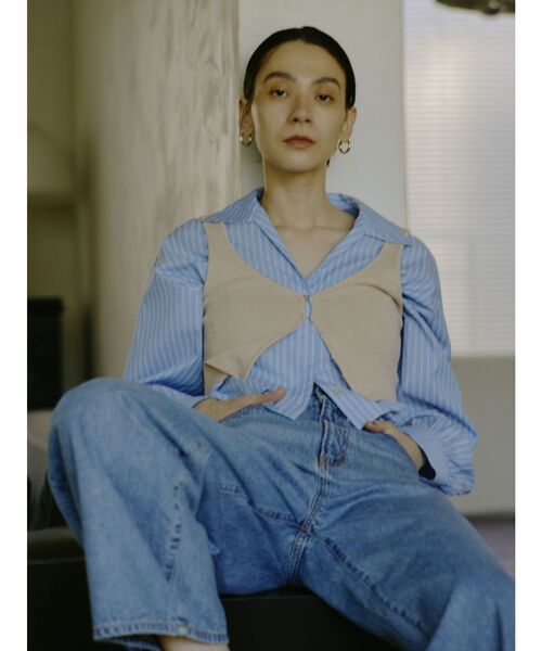 Ungrid(アングリッド)の「2Wayデザインシャツ(シャツ/ブラウス・レディース・その他1/グリーン系その他/ブルー/オフホワイト・FREE)」の6枚目の写真