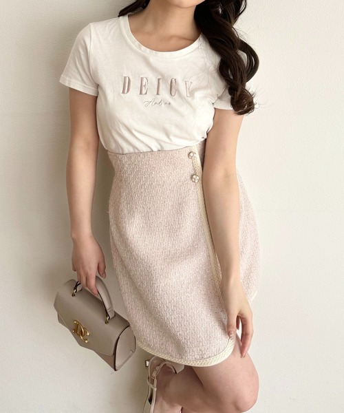 DEICY(デイシー)の「DEICYロゴTシャツ(Tシャツ/カットソー・レディース・ピンク/ネイビー/オフホワイト・FREE)」の2枚目の写真