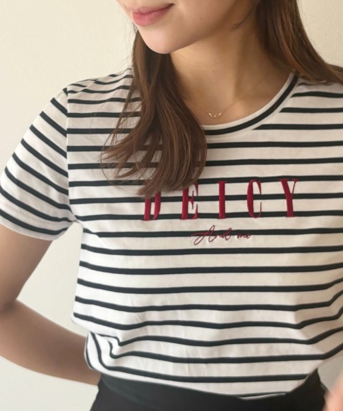 DEICY(デイシー)の「DEICYロゴTシャツ(Tシャツ/カットソー・レディース・ピンク/ネイビー/オフホワイト・FREE)」の8枚目の写真