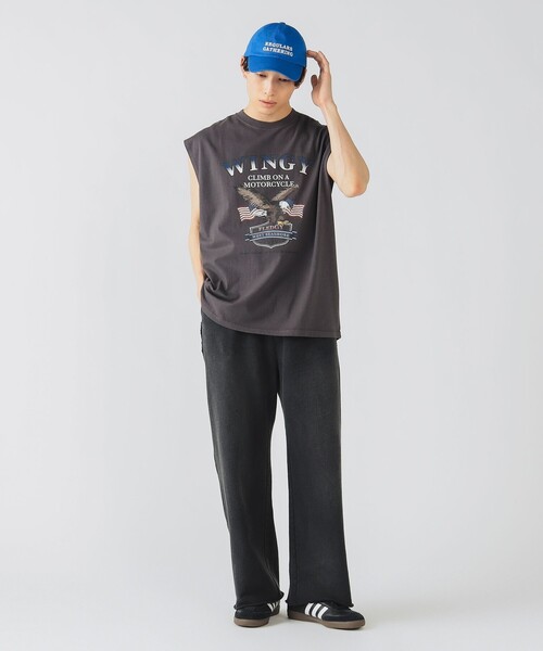 BEAMS HEART（ビームスハート）の「ワイルド グラフィック ノースリーブ Tシャツ（Tシャツ/カットソー・メンズ・ブラック系その他4/チャコールグレー・SMALL/MEDIUM/LARGE）」の12枚目の写真