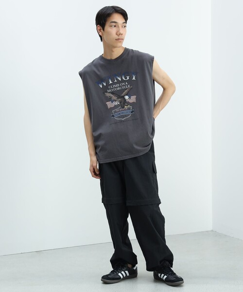 BEAMS HEART（ビームスハート）の「ワイルド グラフィック ノースリーブ Tシャツ（Tシャツ/カットソー・メンズ・ブラック系その他4/チャコールグレー・SMALL/MEDIUM/LARGE）」の16枚目の写真