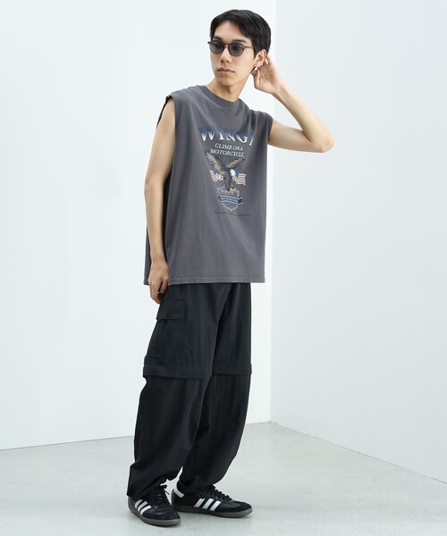 BEAMS HEART（ビームスハート）の「ワイルド グラフィック ノースリーブ Tシャツ（Tシャツ/カットソー・メンズ・ブラック系その他4/チャコールグレー・SMALL/MEDIUM/LARGE）」の17枚目の写真