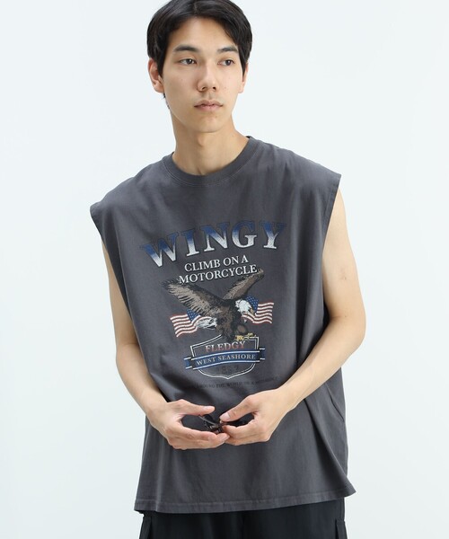 BEAMS HEART（ビームスハート）の「ワイルド グラフィック ノースリーブ Tシャツ（Tシャツ/カットソー・メンズ・ブラック系その他4/チャコールグレー・SMALL/MEDIUM/LARGE）」の19枚目の写真