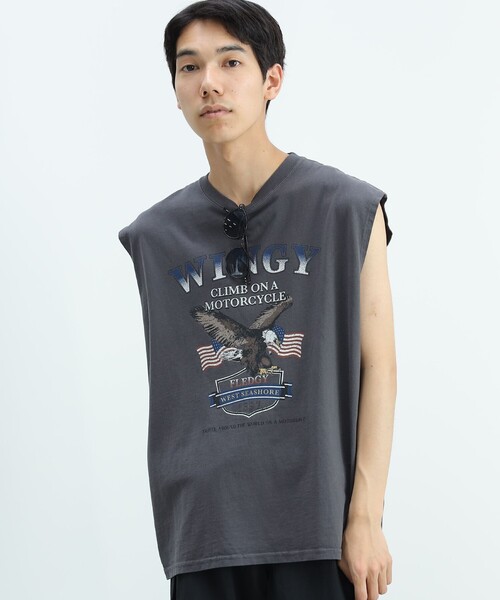 BEAMS HEART（ビームスハート）の「ワイルド グラフィック ノースリーブ Tシャツ（Tシャツ/カットソー・メンズ・ブラック系その他4/チャコールグレー・SMALL/MEDIUM/LARGE）」の20枚目の写真