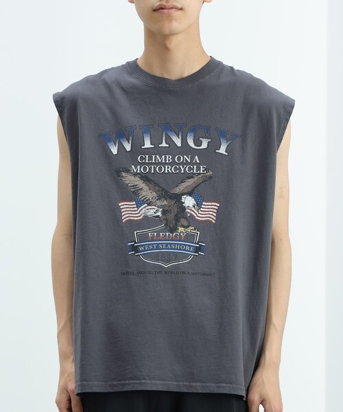 BEAMS HEART（ビームスハート）の「ワイルド グラフィック ノースリーブ Tシャツ（Tシャツ/カットソー・メンズ・ブラック系その他4/チャコールグレー・SMALL/MEDIUM/LARGE）」の21枚目の写真