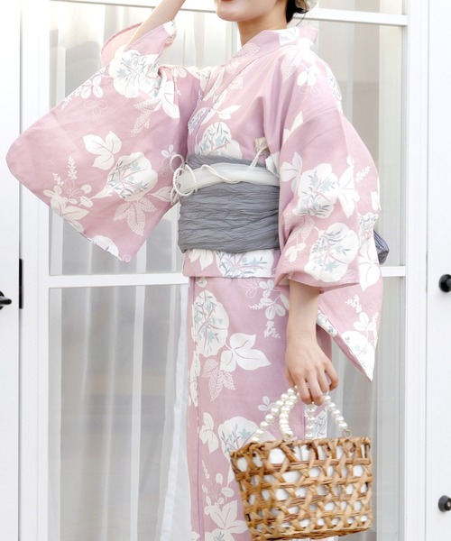 セール】簡単！1人で着れる高級綿麻セパレート浴衣2点セット（二