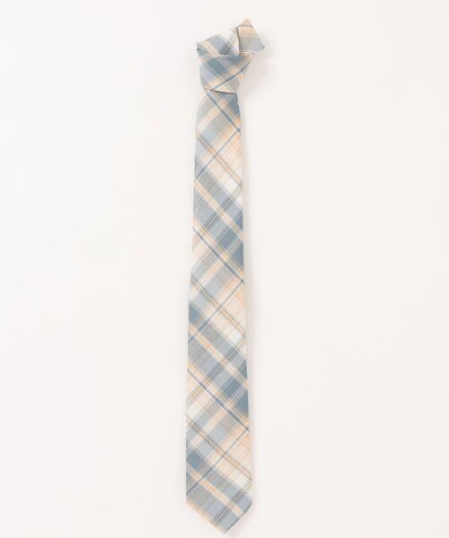 SPINNS（スピンズ）の「チェック柄ネクタイ（ネクタイ・レディース・ベージュ/ピンク/ブルー/グレー/イエロー/グリーン・ONESIZE）」の5枚目の写真