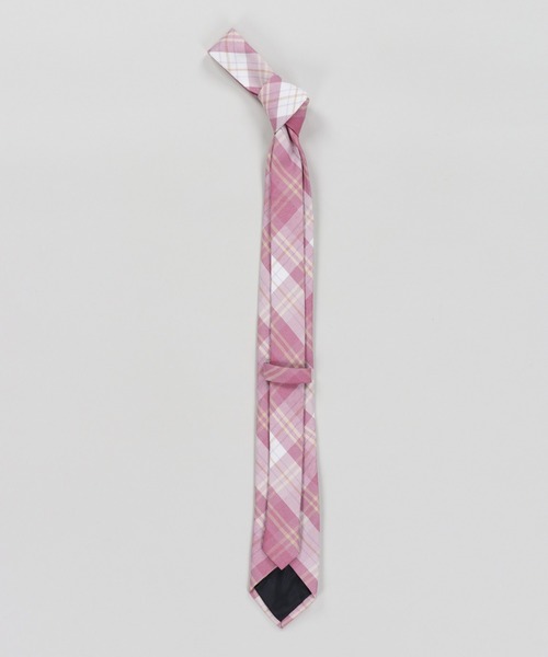 SPINNS（スピンズ）の「チェック柄ネクタイ（ネクタイ・レディース・ベージュ/ピンク/ブルー/グレー/イエロー/グリーン・ONESIZE）」の8枚目の写真