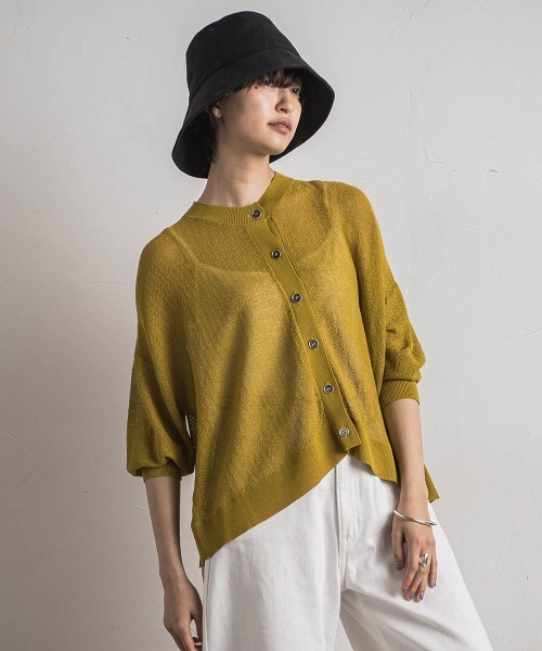 MAYSON GREY(メイソングレイ)の「チュールライクスカシアミニットカーディガン≪手洗い可能≫(カーディガン/ボレロ・レディース・ブラック/ブルー/ライトグレー/ホワイト/イエロー・M)」の5枚目の写真