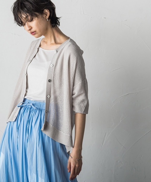 MAYSON GREY(メイソングレイ)の「チュールライクスカシアミニットカーディガン≪手洗い可能≫(カーディガン/ボレロ・レディース・ブラック/ブルー/ライトグレー/ホワイト/イエロー・M)」の15枚目の写真