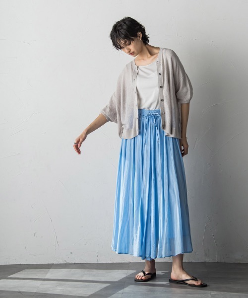 MAYSON GREY(メイソングレイ)の「チュールライクスカシアミニットカーディガン≪手洗い可能≫(カーディガン/ボレロ・レディース・ブラック/ブルー/ライトグレー/ホワイト/イエロー・M)」の16枚目の写真