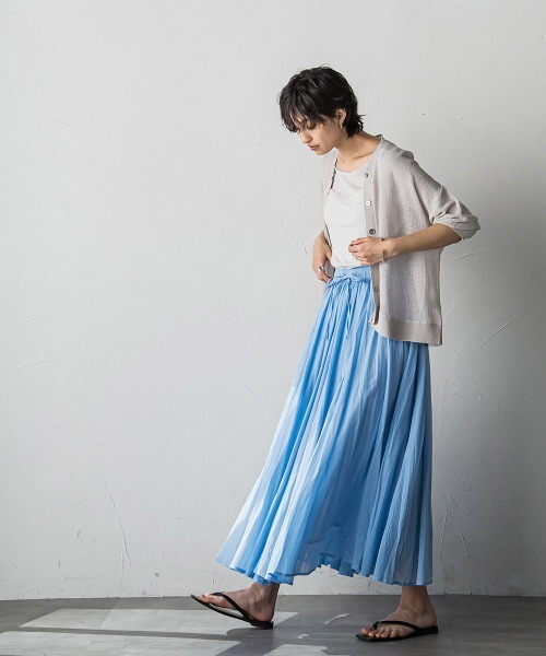 MAYSON GREY(メイソングレイ)の「チュールライクスカシアミニットカーディガン≪手洗い可能≫(カーディガン/ボレロ・レディース・ブラック/ブルー/ライトグレー/ホワイト/イエロー・M)」の17枚目の写真