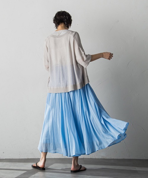 MAYSON GREY(メイソングレイ)の「チュールライクスカシアミニットカーディガン≪手洗い可能≫(カーディガン/ボレロ・レディース・ブラック/ブルー/ライトグレー/ホワイト/イエロー・M)」の18枚目の写真