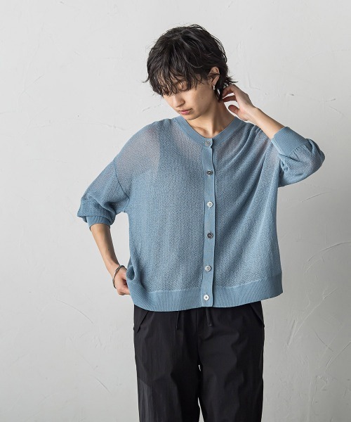 MAYSON GREY(メイソングレイ)の「チュールライクスカシアミニットカーディガン≪手洗い可能≫(カーディガン/ボレロ・レディース・ブラック/ブルー/ライトグレー/ホワイト/イエロー・M)」の20枚目の写真