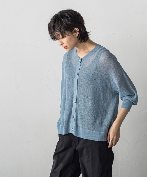 MAYSON GREY(メイソングレイ)の「チュールライクスカシアミニットカーディガン≪手洗い可能≫(カーディガン/ボレロ・レディース・ブラック/ブルー/ライトグレー/ホワイト/イエロー・M)」の21枚目の写真