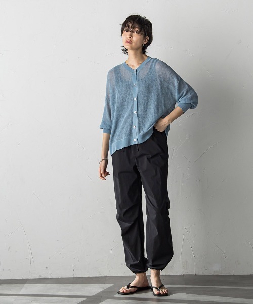 MAYSON GREY(メイソングレイ)の「チュールライクスカシアミニットカーディガン≪手洗い可能≫(カーディガン/ボレロ・レディース・ブラック/ブルー/ライトグレー/ホワイト/イエロー・M)」の22枚目の写真