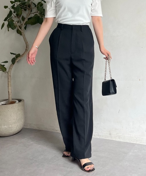 prose verse(プロズヴェール)の「ハイウエストスリムストレートタックパンツ(その他パンツ・レディース・ブラック・MEDIUM/LARGE/PM/PL)」の15枚目の写真