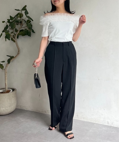 prose verse(プロズヴェール)の「ハイウエストスリムストレートタックパンツ(その他パンツ・レディース・ブラック・MEDIUM/LARGE/PM/PL)」の11枚目の写真