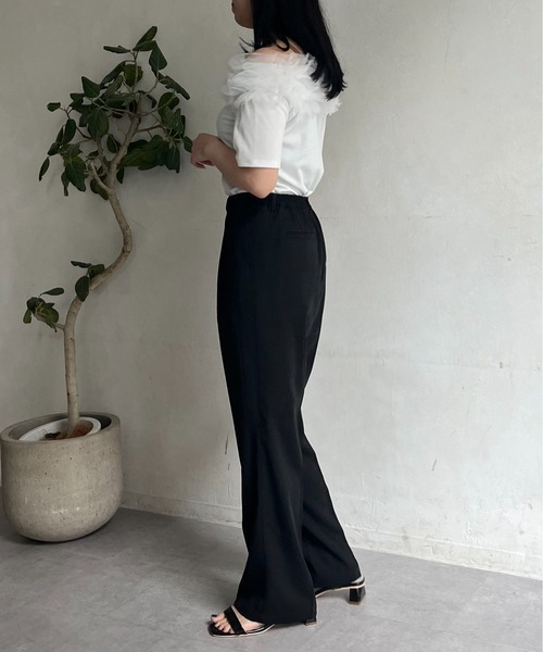 prose verse(プロズヴェール)の「ハイウエストスリムストレートタックパンツ(その他パンツ・レディース・ブラック・MEDIUM/LARGE/PM/PL)」の10枚目の写真