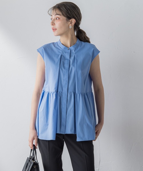 ketty(ケティ)の「ペプラムチュニックブラウス≪洗濯機で洗える≫(シャツ/ブラウス・レディース・オフホワイト/ネイビー/ブルー・M)」の5枚目の写真