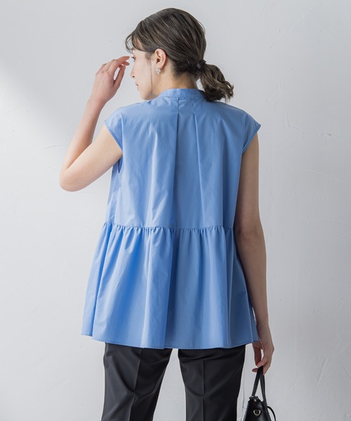 ketty(ケティ)の「ペプラムチュニックブラウス≪洗濯機で洗える≫(シャツ/ブラウス・レディース・オフホワイト/ネイビー/ブルー・M)」の4枚目の写真