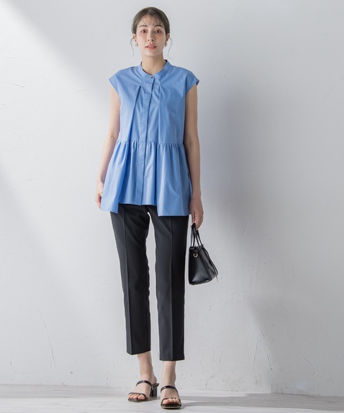 ketty(ケティ)の「ペプラムチュニックブラウス≪洗濯機で洗える≫(シャツ/ブラウス・レディース・オフホワイト/ネイビー/ブルー・M)」の22枚目の写真