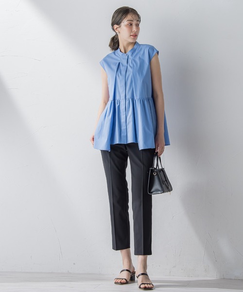 ketty(ケティ)の「ペプラムチュニックブラウス≪洗濯機で洗える≫(シャツ/ブラウス・レディース・オフホワイト/ネイビー/ブルー・M)」の21枚目の写真