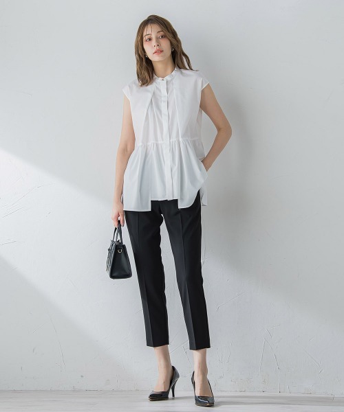 ketty(ケティ)の「ペプラムチュニックブラウス≪洗濯機で洗える≫(シャツ/ブラウス・レディース・オフホワイト/ネイビー/ブルー・M)」の17枚目の写真