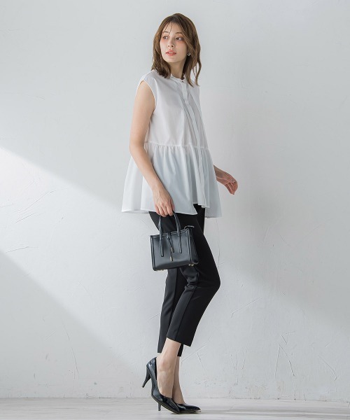 ketty(ケティ)の「ペプラムチュニックブラウス≪洗濯機で洗える≫(シャツ/ブラウス・レディース・オフホワイト/ネイビー/ブルー・M)」の16枚目の写真