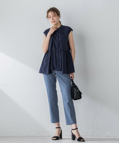 ketty(ケティ)の「ペプラムチュニックブラウス≪洗濯機で洗える≫(シャツ/ブラウス・レディース・オフホワイト/ネイビー/ブルー・M)」の12枚目の写真