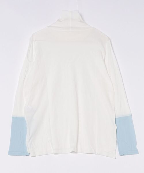 UNDOVE(アンドゥーブ)の「<UNDOVE>【アンチピリング/洗濯機OK/敏感肌さん用/シアーインナー/オーガニックコットン100%/透け感トップス/配色デザイン/首元カバー】衿選べる綿100シアープルオーバー/ハイネック(Tシャツ/カットソー・レディース・ブラック系その他/ホワイト系その他/ブルー系その他・MEDIUM/LARGE/X-LARGE)」の15枚目の写真