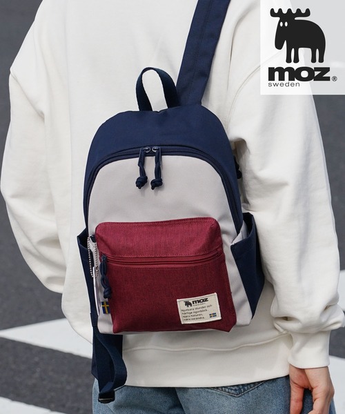 moz(モズ)の「moz(モズ) コンパクト ミニリュック(バックパック/リュック・レディース・ネイビー/グレー系その他/ブラック/トリコロール/グレー×ピンク・ONE SIZE)」の5枚目の写真