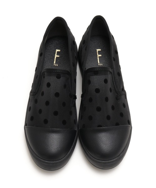 Feee(SHOES)(フィー)の「【軽量】メッシュ ドット柄のスリッポンスニーカー/Feee(スリッポン・レディース・ホワイト系その他/ブラック/ホワイト・24.5cm/24.0cm/23.5cm/23.0cm/22.5cm)」の11枚目の写真