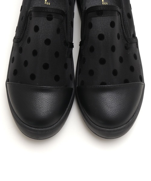 Feee(SHOES)(フィー)の「【軽量】メッシュ ドット柄のスリッポンスニーカー/Feee(スリッポン・レディース・ホワイト系その他/ブラック/ホワイト・24.5cm/24.0cm/23.5cm/23.0cm/22.5cm)」の12枚目の写真