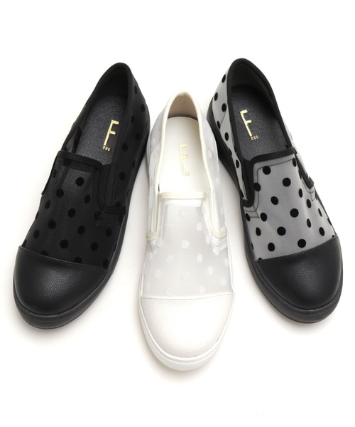 Feee(SHOES)(フィー)の「【軽量】メッシュ ドット柄のスリッポンスニーカー/Feee(スリッポン・レディース・ホワイト系その他/ブラック/ホワイト・24.5cm/24.0cm/23.5cm/23.0cm/22.5cm)」の15枚目の写真