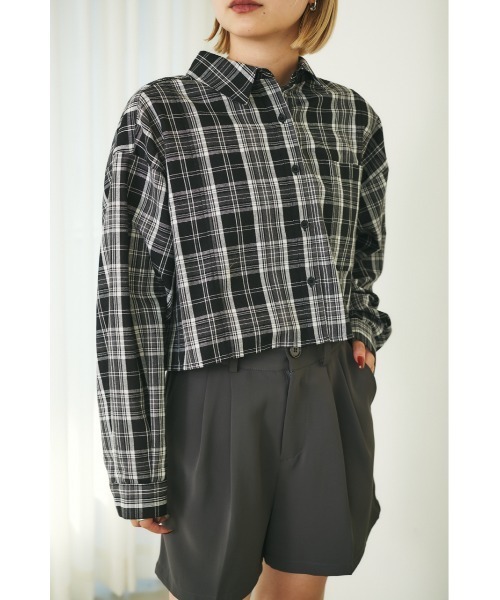 MIEL CRISHUNANT(ミエルクリシュナ)の「ショート丈チェックシャツ(シャツ/ブラウス・レディース・ブラック/ブルー・FREE)」の21枚目の写真