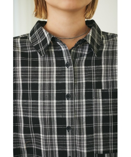 MIEL CRISHUNANT(ミエルクリシュナ)の「ショート丈チェックシャツ(シャツ/ブラウス・レディース・ブラック/ブルー・FREE)」の20枚目の写真