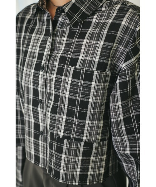 MIEL CRISHUNANT(ミエルクリシュナ)の「ショート丈チェックシャツ(シャツ/ブラウス・レディース・ブラック/ブルー・FREE)」の19枚目の写真