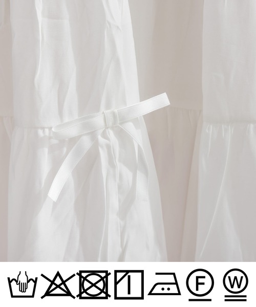 Lo-Fi(ローファイ)の「リボン付きティアードスカート(スカート・レディース・ブラック/オフホワイト・M)」の19枚目の写真