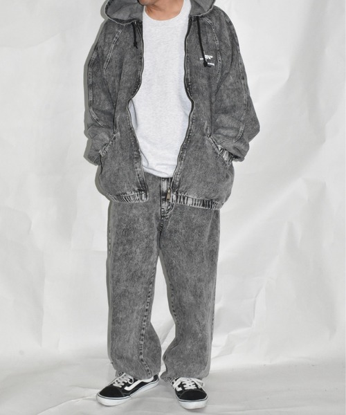 DOUBLE STEAL（ダブルスティール）の「DS刺繍 デニムパーカーJKT（デニムジャケット・メンズ・ケミカルウォッシュ/ブラック系その他・X-LARGE/LARGE）」の22枚目の写真