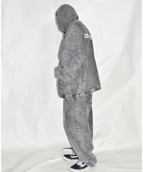 DOUBLE STEAL（ダブルスティール）の「DS刺繍 デニムパーカーJKT（デニムジャケット・メンズ・ケミカルウォッシュ/ブラック系その他・X-LARGE/LARGE）」の17枚目の写真