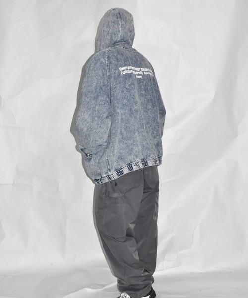 DOUBLE STEAL（ダブルスティール）の「DS刺繍 デニムパーカーJKT（デニムジャケット・メンズ・ケミカルウォッシュ/ブラック系その他・X-LARGE/LARGE）」の3枚目の写真