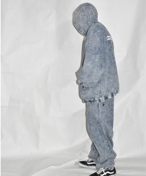 DOUBLE STEAL（ダブルスティール）の「DS刺繍 デニムパーカーJKT（デニムジャケット・メンズ・ケミカルウォッシュ/ブラック系その他・X-LARGE/LARGE）」の5枚目の写真