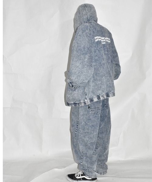 DOUBLE STEAL（ダブルスティール）の「DS刺繍 デニムパーカーJKT（デニムジャケット・メンズ・ケミカルウォッシュ/ブラック系その他・X-LARGE/LARGE）」の6枚目の写真