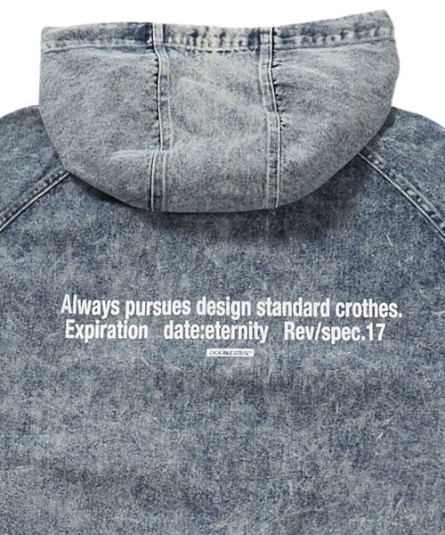 DOUBLE STEAL（ダブルスティール）の「DS刺繍 デニムパーカーJKT（デニムジャケット・メンズ・ケミカルウォッシュ/ブラック系その他・X-LARGE/LARGE）」の11枚目の写真